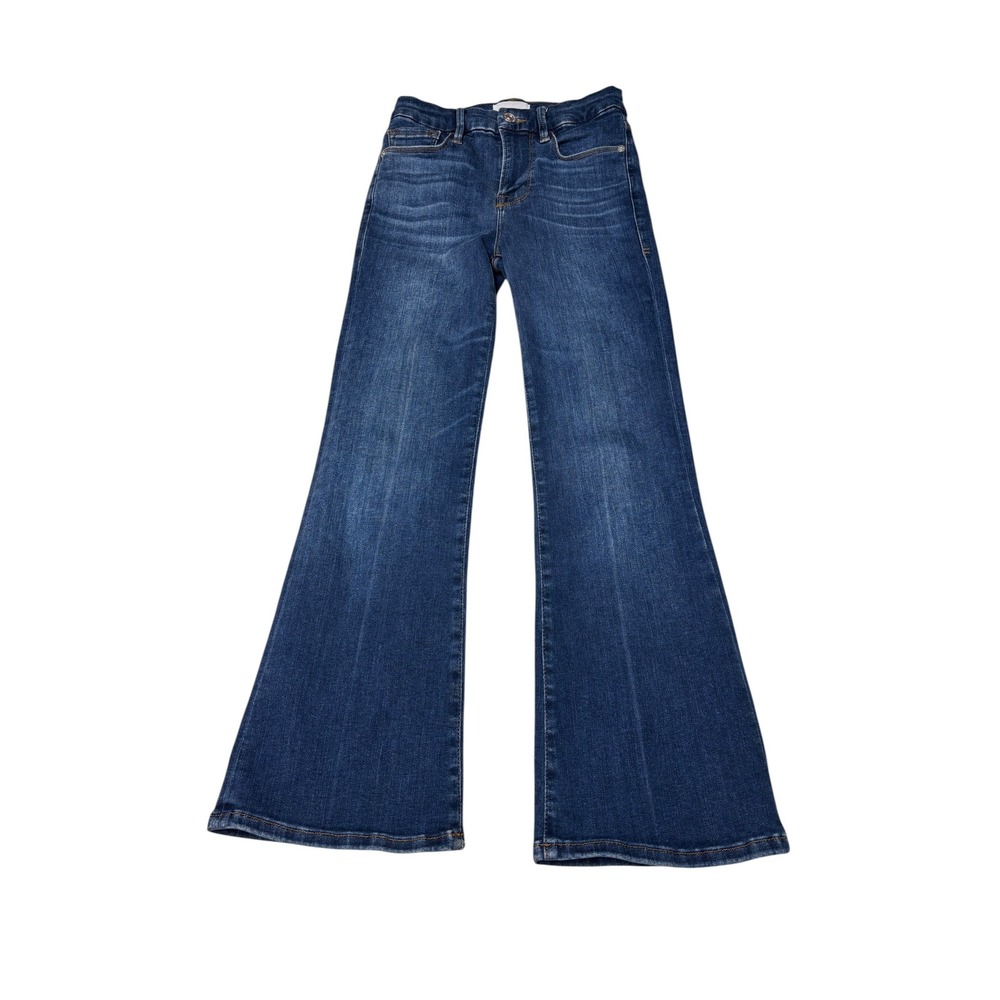 Frame Le One Crop Mini Boot Jeans Prima Dark Indigo Blue Womens Size 0 W24 L25